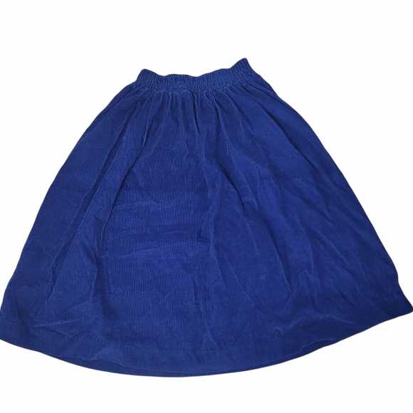 Vintage blue corduroy skirt with house and tree - Picture 2 of 10